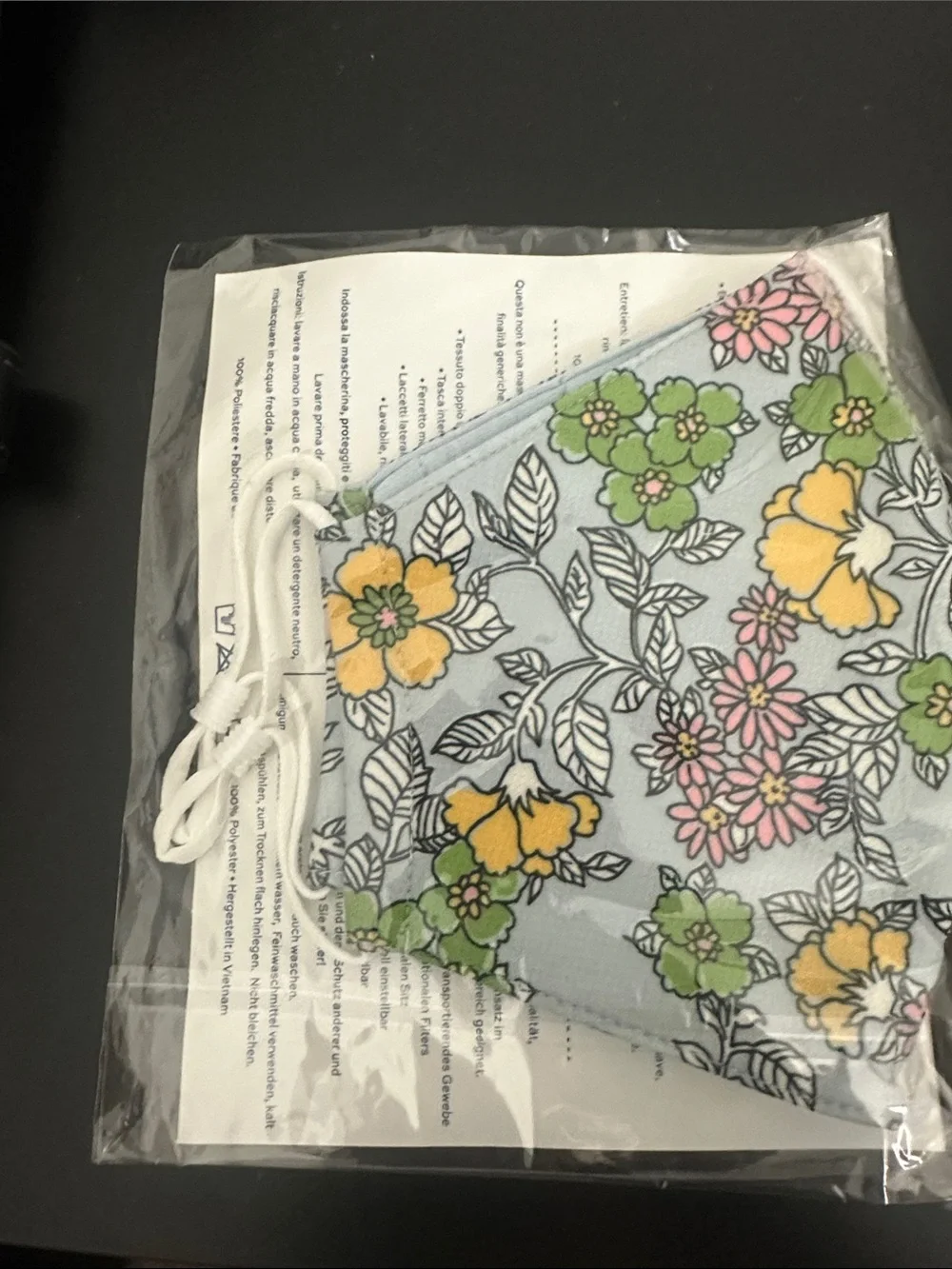 Tory Burch Pastel Floral Cotton Face Mask - Yellow, Green, Pink